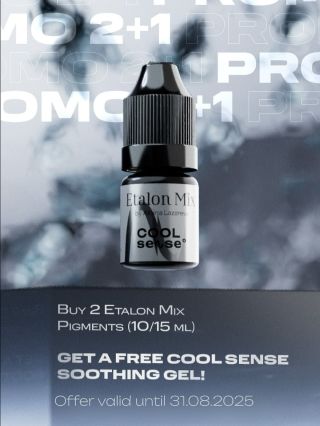 Kupte 2 pigmenty ETALON MIX (10/15 ml) a získejte ZDARMA chladicí gel Cool Sense! Nabídka platí do 31.08.2025.💙
